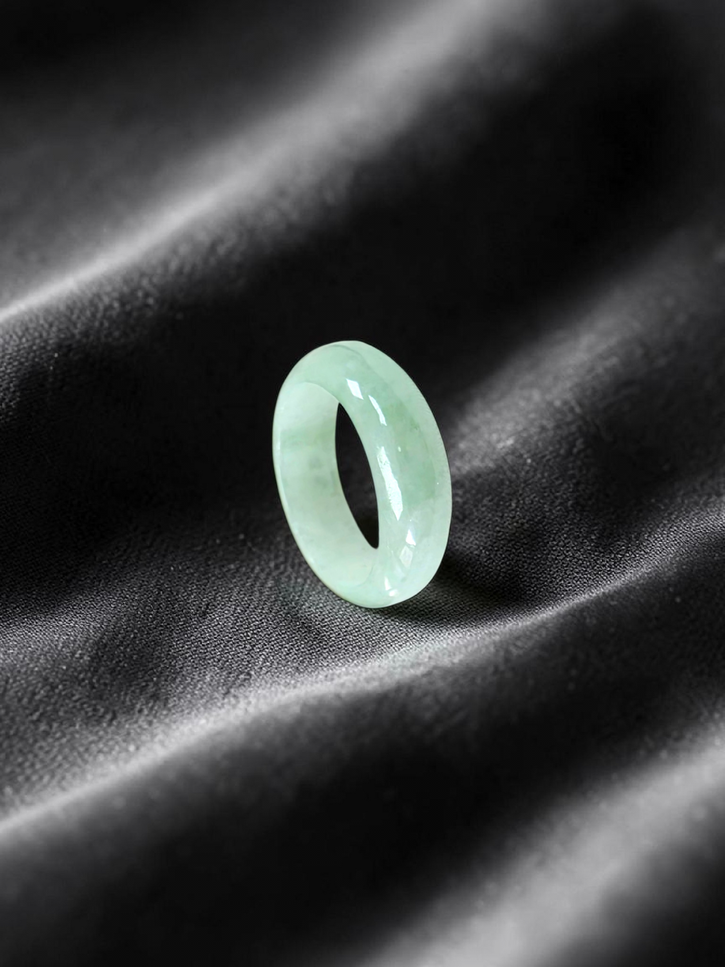 Burmese Pale Bright Green A-Jade Infinity Band Ring