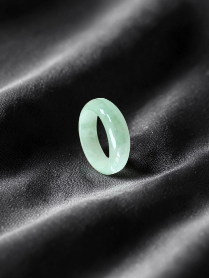 Burmese Pale Bright Green A-Jade Infinity Band Ring