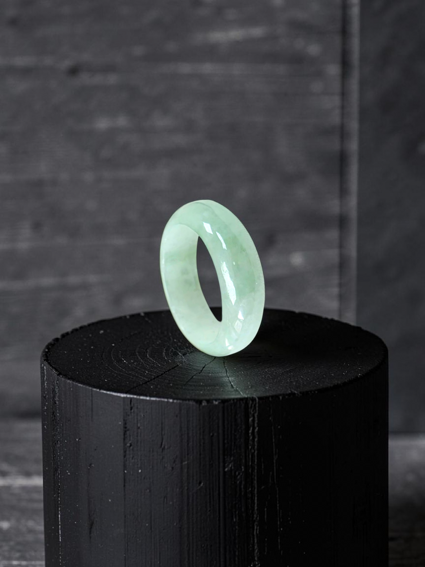 Burmese Pale Bright Green A-Jade Infinity Band Ring