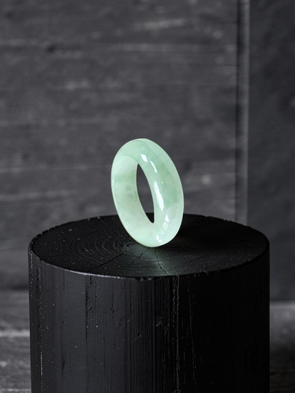 Burmese Pale Bright Green A-Jade Infinity Band Ring