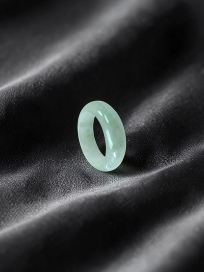 Burmese Pale Bright Green A-Jade Infinity Band Ring