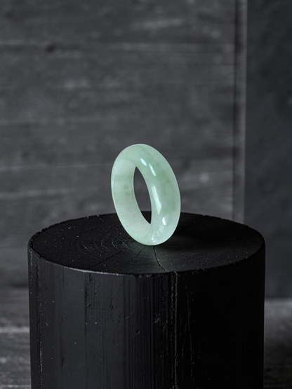 Burmese Pale Bright Green A-Jade Infinity Band Ring