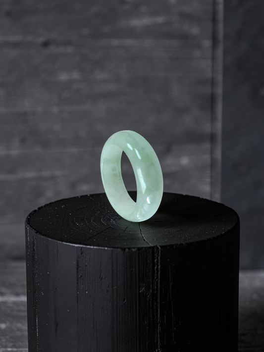 Burmese Pale Bright Green A-Jade Infinity Band Ring
