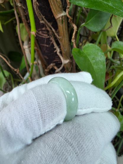 Burmese Pale Bright Green A-Jade Infinity Band Ring