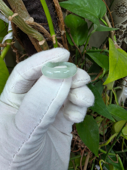 Burmese Pale Bright Green A-Jade Infinity Band Ring