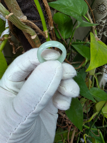 Burmese Pale Bright Green A-Jade Infinity Band Ring