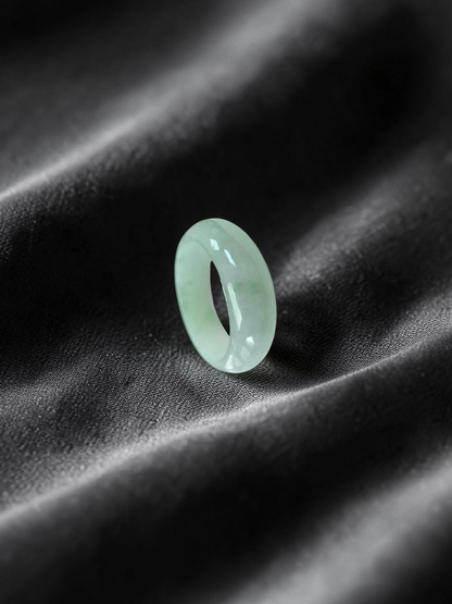 Burmese Pale Bright Green A-Jade Infinity Band Ring