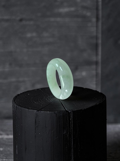 Burmese Pale Bright Green A-Jade Infinity Band Ring