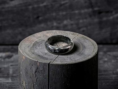 Burmese Black A-Jade Infinity Band Ring