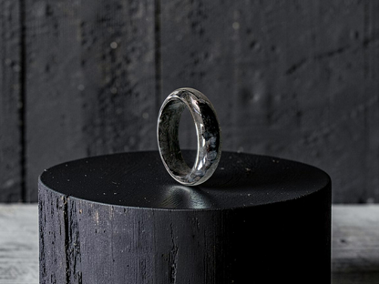 Burmese Black A-Jade Infinity Band Ring