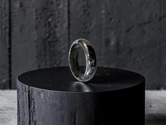 Burmese Black A-Jade Infinity Band Ring