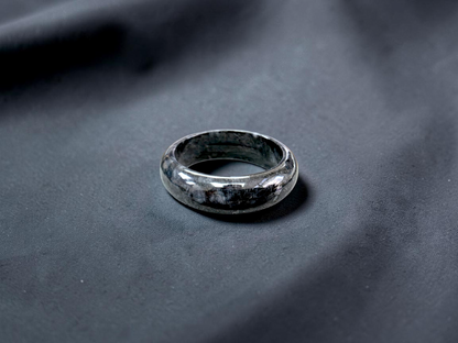 Burmese Black A-Jade Infinity Band Ring