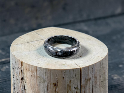 Burmese Black A-Jade Infinity Band Ring