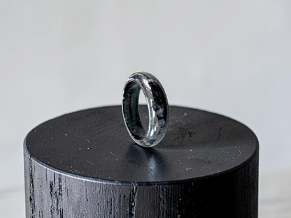 Burmese Black A-Jade Infinity Band Ring