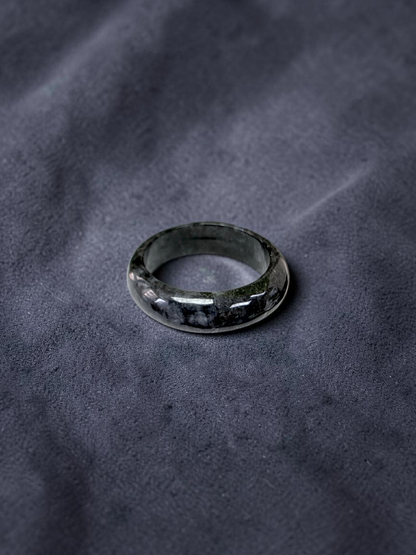 Burmese Black A-Jade Infinity Band Ring