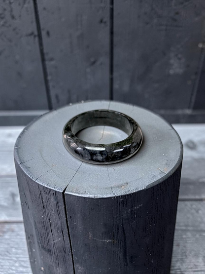 Burmese Black A-Jade Infinity Band Ring