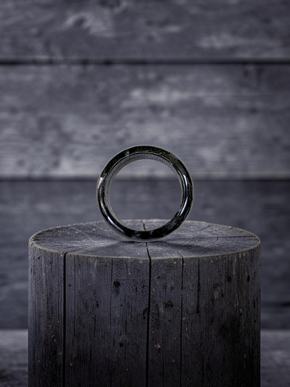 Burmese Black A-Jade Infinity Band Ring