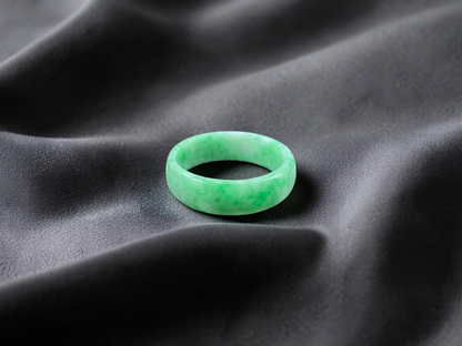Burmese Bright Green A-Jade Infinity Band Ring - Size US 5.5 - V1