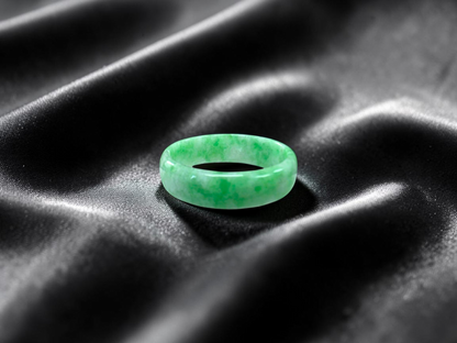 Burmese Bright Green A-Jade Infinity Band Ring - Size US 9 - V2