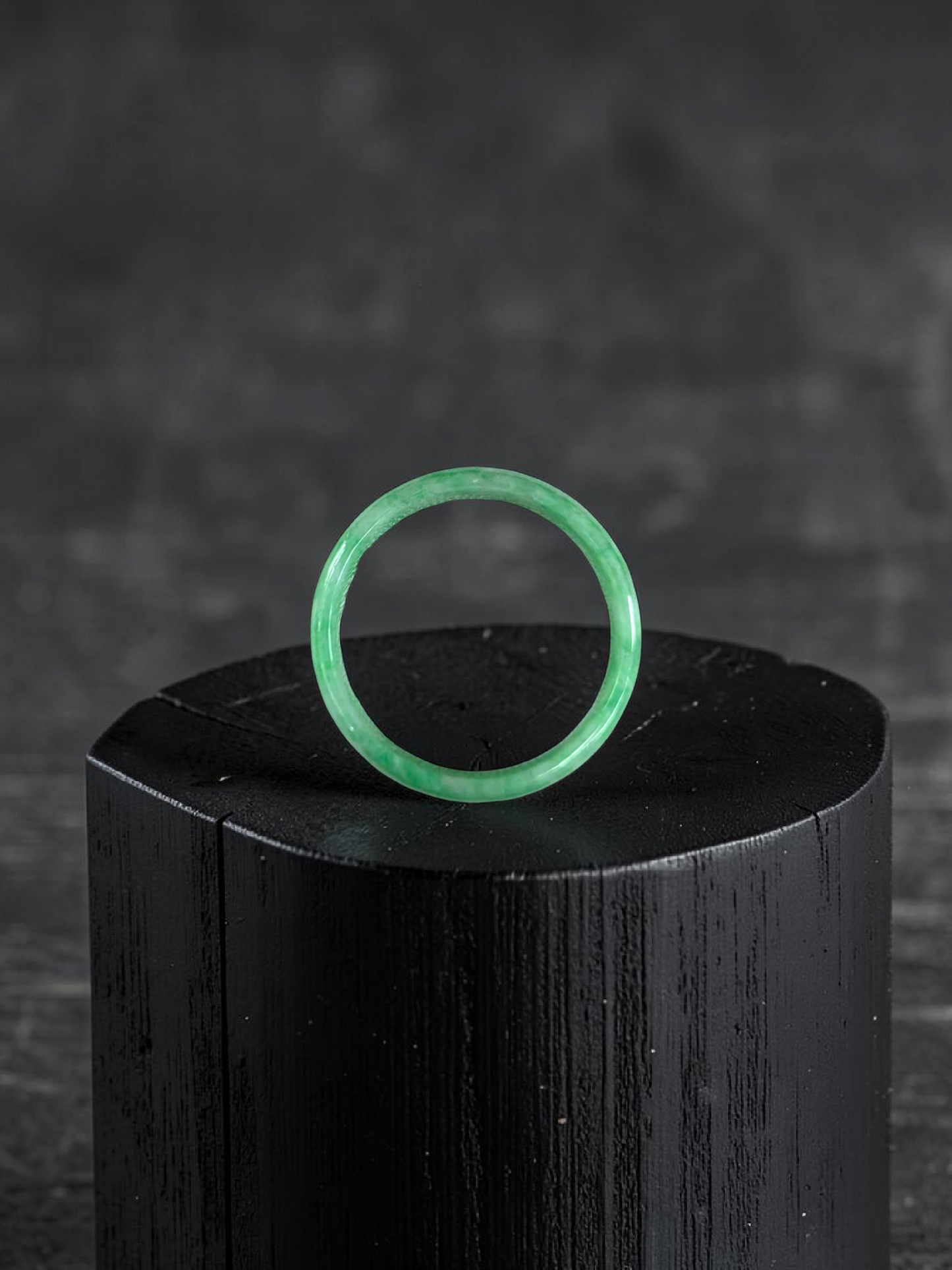 Burmese Bright Green A-Jade Infinity Band Ring - Size US 9 - V2