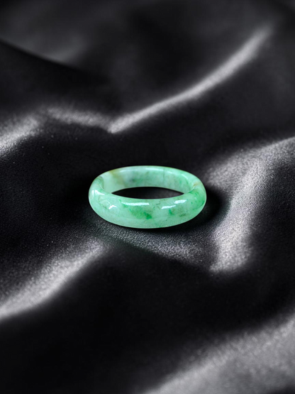 Burmese Green A-Jade Infinity Band Ring - Size US 8 - V3