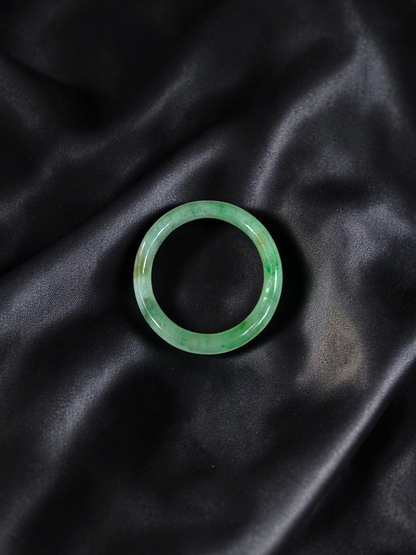 Burmese Green A-Jade Infinity Band Ring - Size US 8 - V3