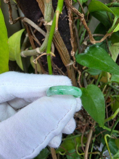 Burmese Green A-Jade Infinity Band Ring - Size US 8 - V3