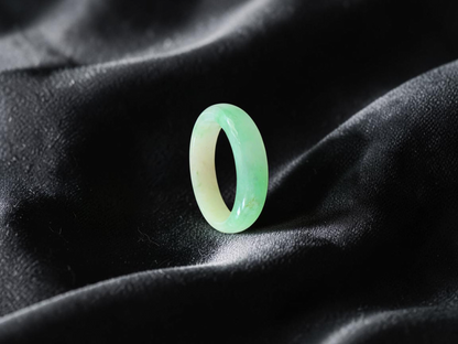 Burmese Green A-Jade Infinity Band Ring - Size US 10.5 - V4