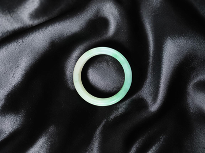 Burmese Green A-Jade Infinity Band Ring - Size US 10.5 - V4