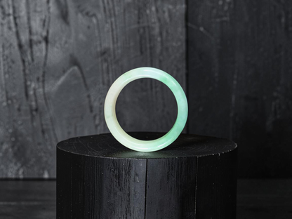 Burmese Green A-Jade Infinity Band Ring - Size US 10.5 - V4