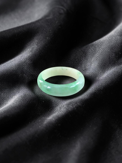 Burmese Green A-Jade Infinity Band Ring - Size US 10.5 - V4