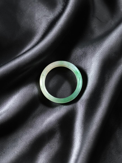 Burmese Green A-Jade Infinity Band Ring - Size US 10.5 - V4
