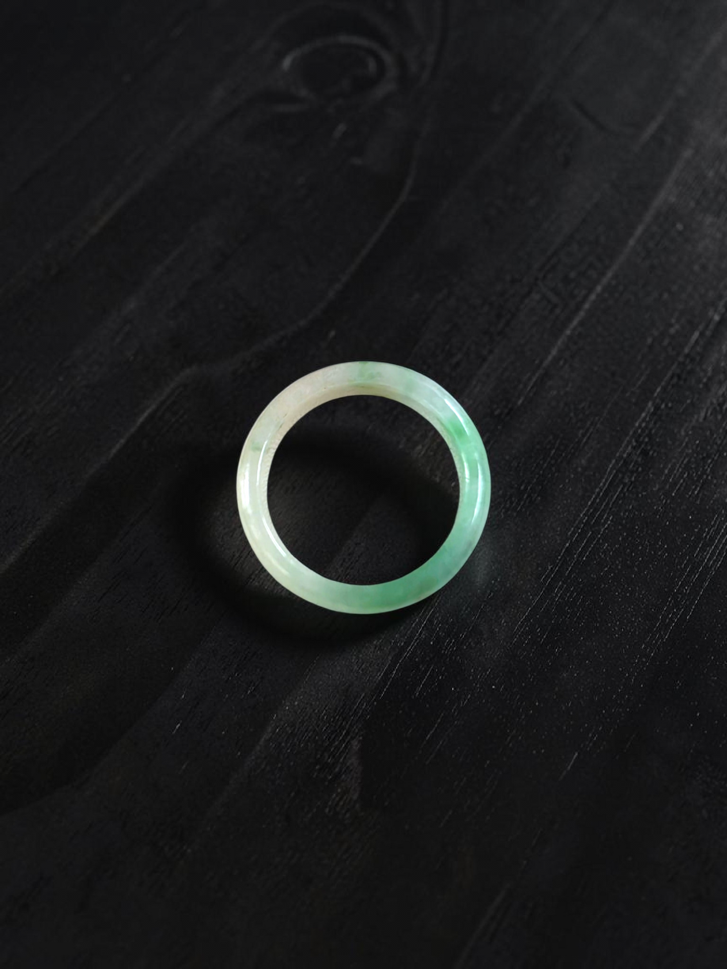 Burmese Green A-Jade Infinity Band Ring - Size US 10.5 - V4