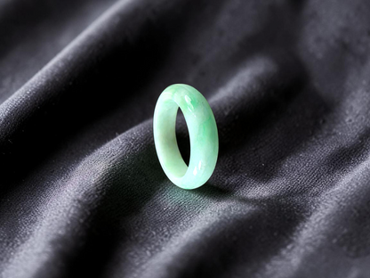Burmese Green A-Jade Infinity Band Ring - Size US 8.5 - V5