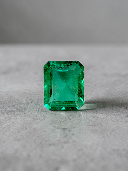 GRS Certified 4.36 cts. Minor Oil Emerald (Columbia) Eye Clean Loose Stone LS26