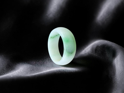 Burmese Green A-Jade Infinity Band Ring - Size US 9 - V6