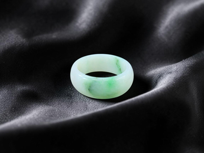 Burmese Green A-Jade Infinity Band Ring - Size US 9 - V6