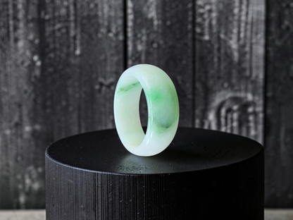 Burmese Green A-Jade Infinity Band Ring - Size US 9 - V6