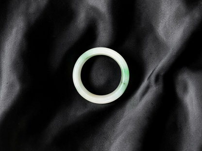 Burmese Green A-Jade Infinity Band Ring - Size US 9 - V6