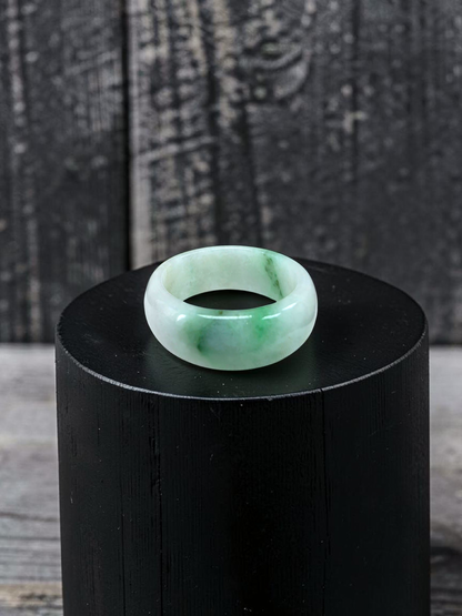 Burmese Green A-Jade Infinity Band Ring - Size US 9 - V6