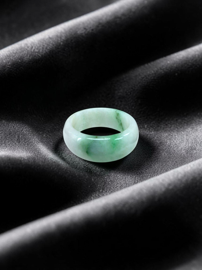 Burmese Green A-Jade Infinity Band Ring - Size US 9 - V6