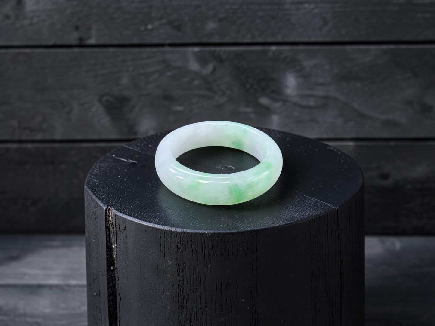 Burmese Green A-Jade Infinity Band Ring - Size US 10.5 - V7