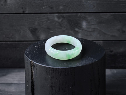 Burmese Green A-Jade Infinity Band Ring - Size US 10.5 - V7