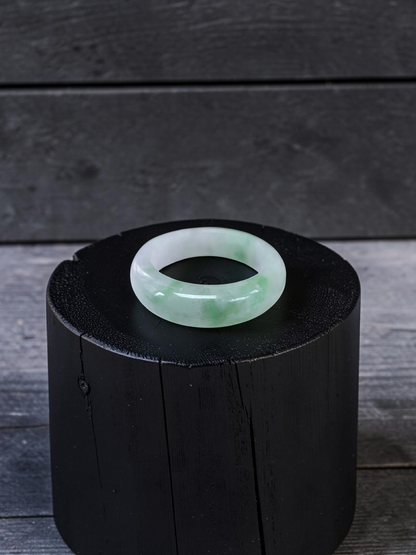 Burmese Green A-Jade Infinity Band Ring - Size US 10.5 - V7