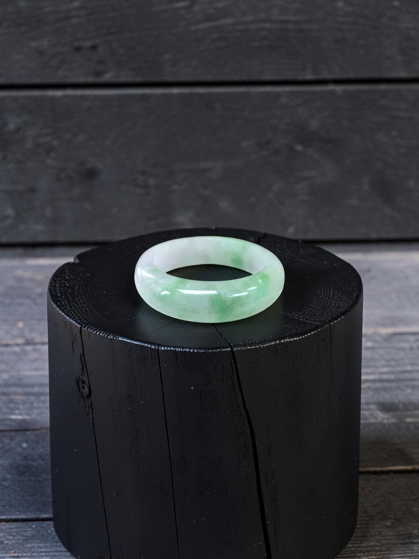 Burmese Green A-Jade Infinity Band Ring - Size US 10.5 - V7