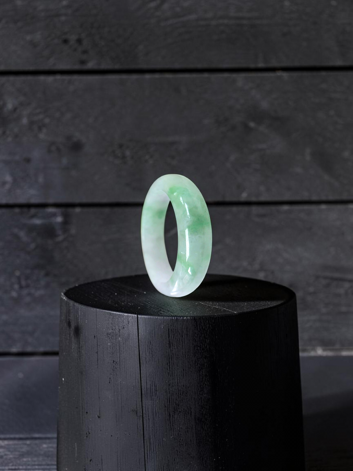 Burmese Green A-Jade Infinity Band Ring - Size US 10.5 - V7