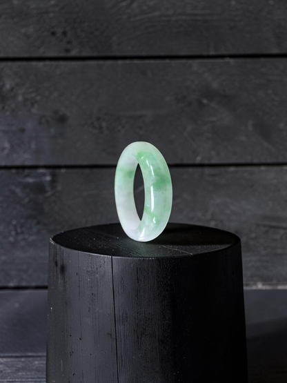 Burmese Green A-Jade Infinity Band Ring - Size US 10.5 - V7