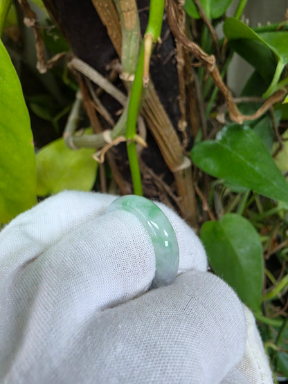 Burmese Green A-Jade Infinity Band Ring - Size US 10.5 - V7