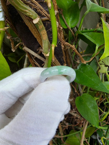Burmese Green A-Jade Infinity Band Ring - Size US 10.5 - V7