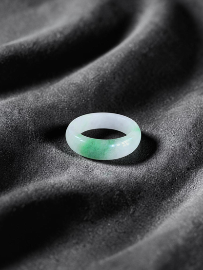 Burmese Green A-Jade Infinity Band Ring - Size US 8 - V8